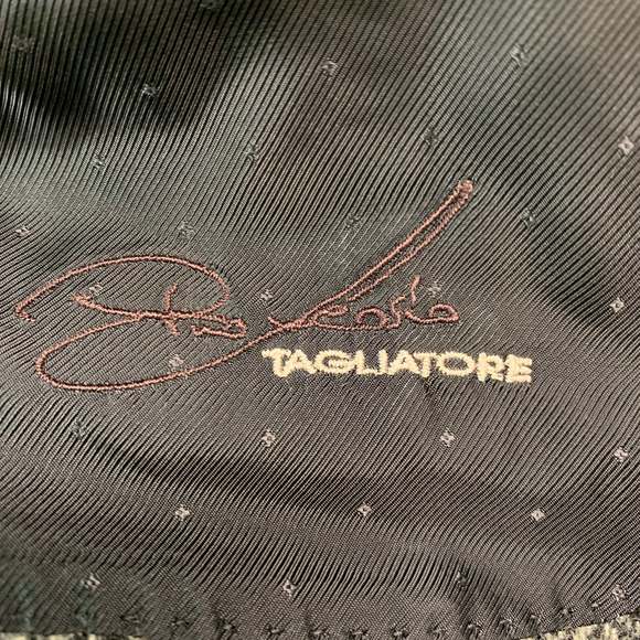 TAGLIATORE Black White Herringbone Wool Single Breasted Sport Coat - Picture 5 of 7
